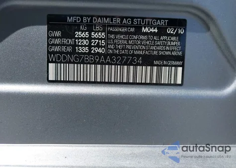 2010 Mercedes-Benz S 550 из США, поврежденный, VIN WDDNG7BB9AA327734